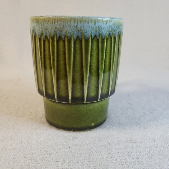 MID Century Modern Stamped Ceramic Mug Drip Glaze **Vintage** - Picture 3 of 15